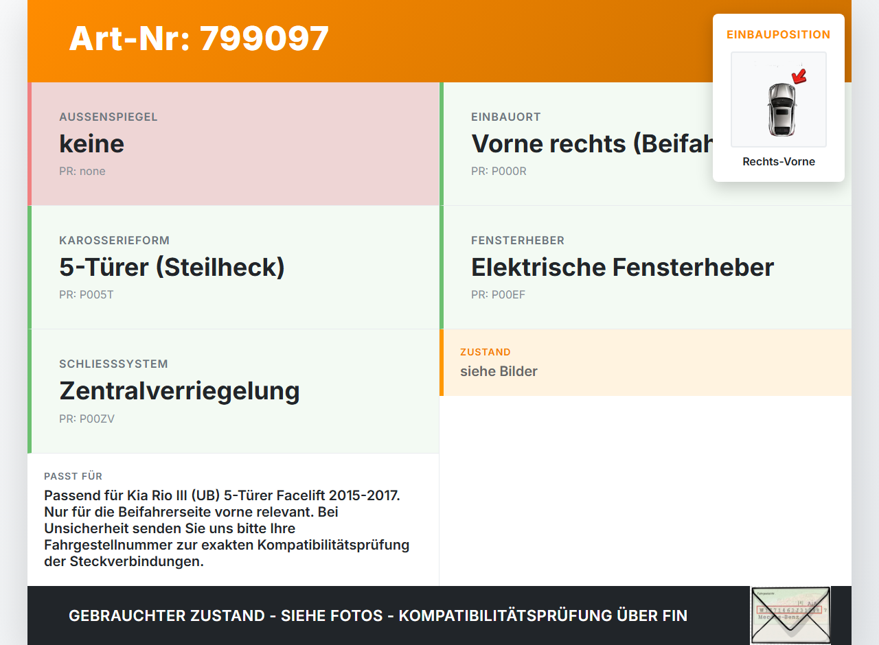 Kia Rio III UB 15-17 5T Kabelbaum für Tür und Fensterheber Rechts Vorne Kia Rio III UB 15-17 21.05.2015... Vorschau 3