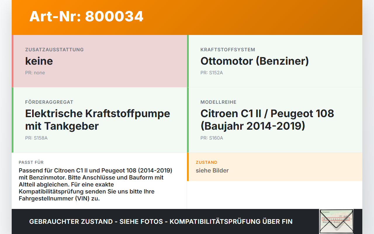 Citroen C1 II 108 14-19 1,0 51KW Kraftstoffpumpe Kraftstoff Förderpumpe Tankgeber Citroen C1 II 108 14-19... Vorschau 3