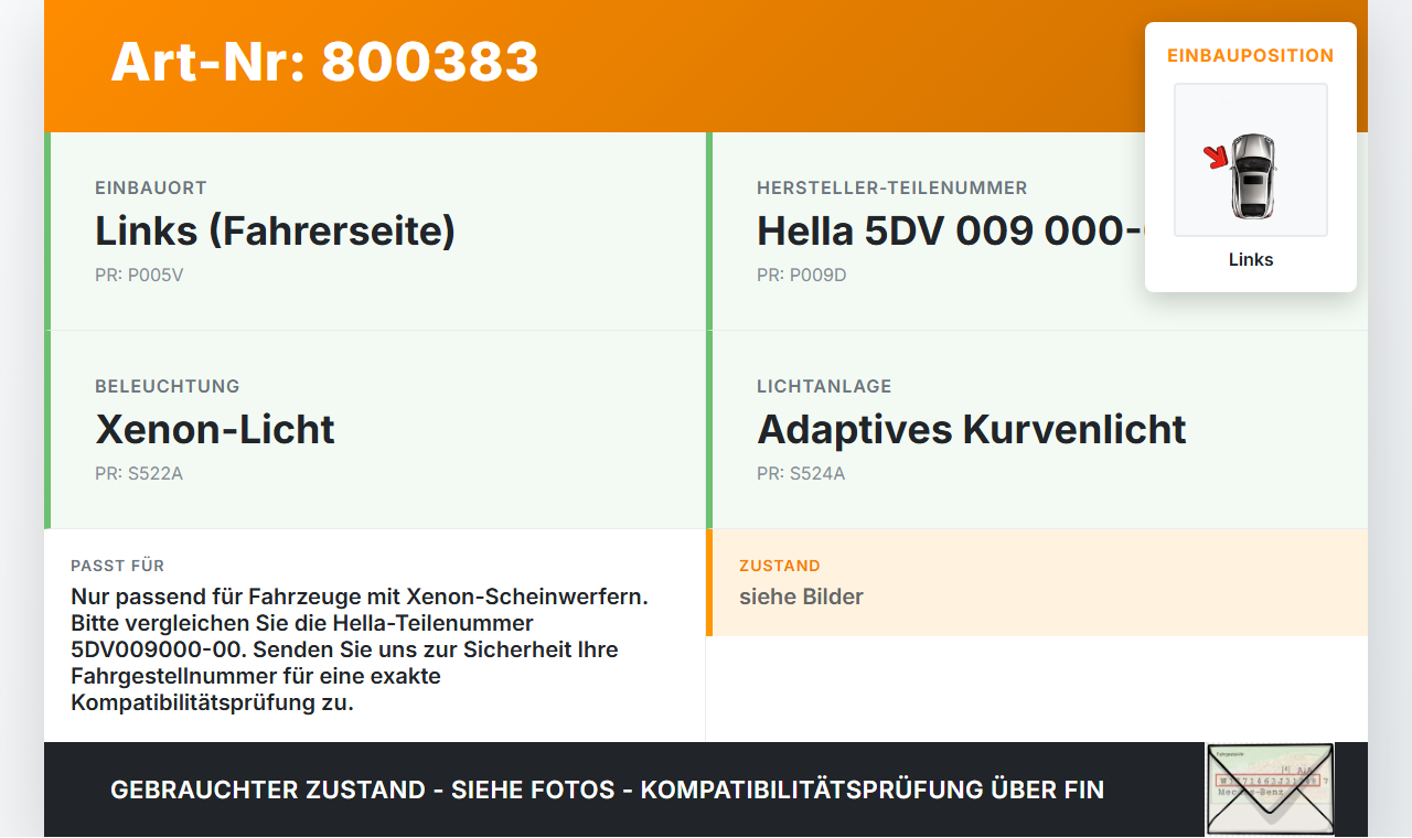Peugeot 407 Coupe 05-11 Xenon Vorschaltgerät Links Peugeot 407 Coupe 05-11 01.02.2005 5DV009000-00 093613006721AD... Vorschau 3