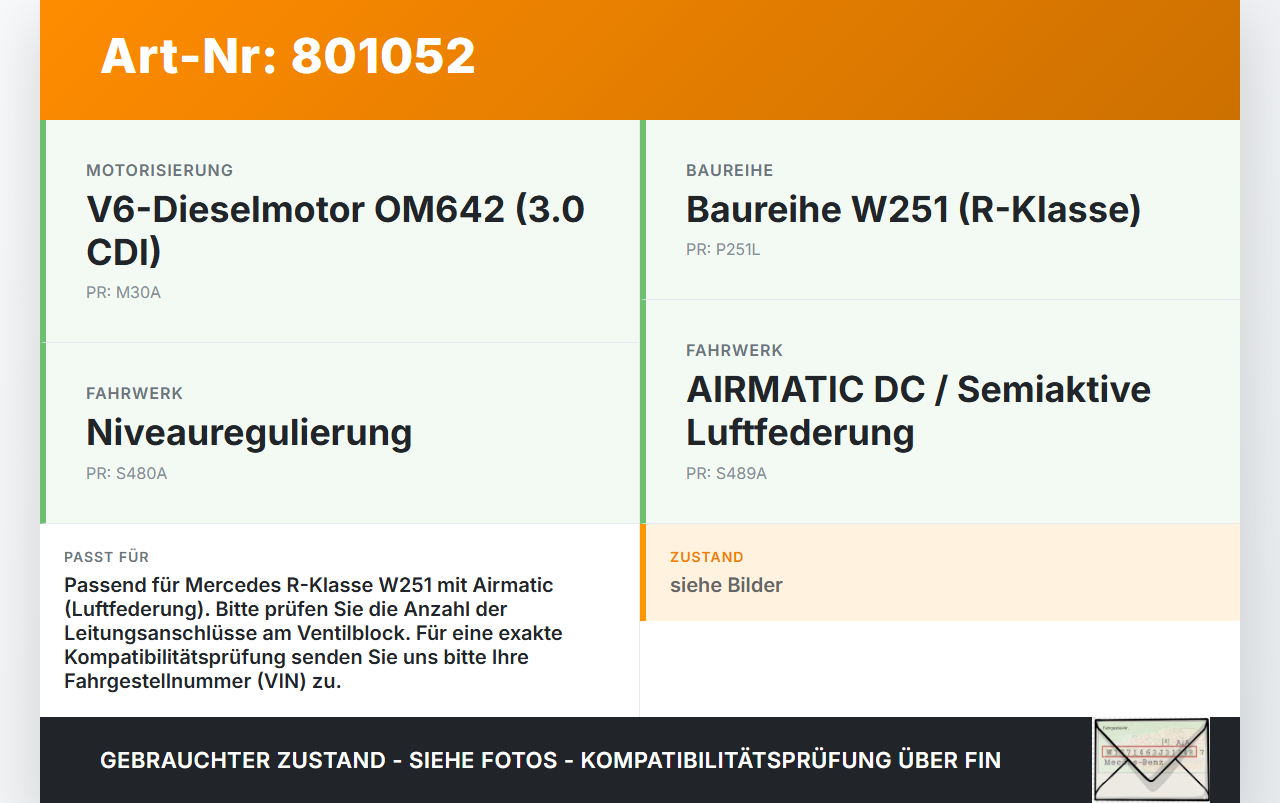 Mercedes R320 W251 06-10 CDI 3,0 165KW 642.950 Ventilblock für Luftfahrwerk Luftfederung Mercedes R320 W251 06-10... Vorschau 3