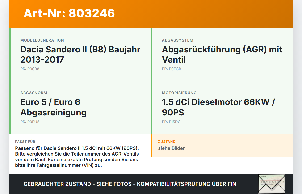 Dacia Sandero II 2 B8 13-17 dCi 1,5 66KW K9K626 Agrventil AGR Abgasregelventil Dacia Sandero II 2 B8 13-17... Vorschau 3