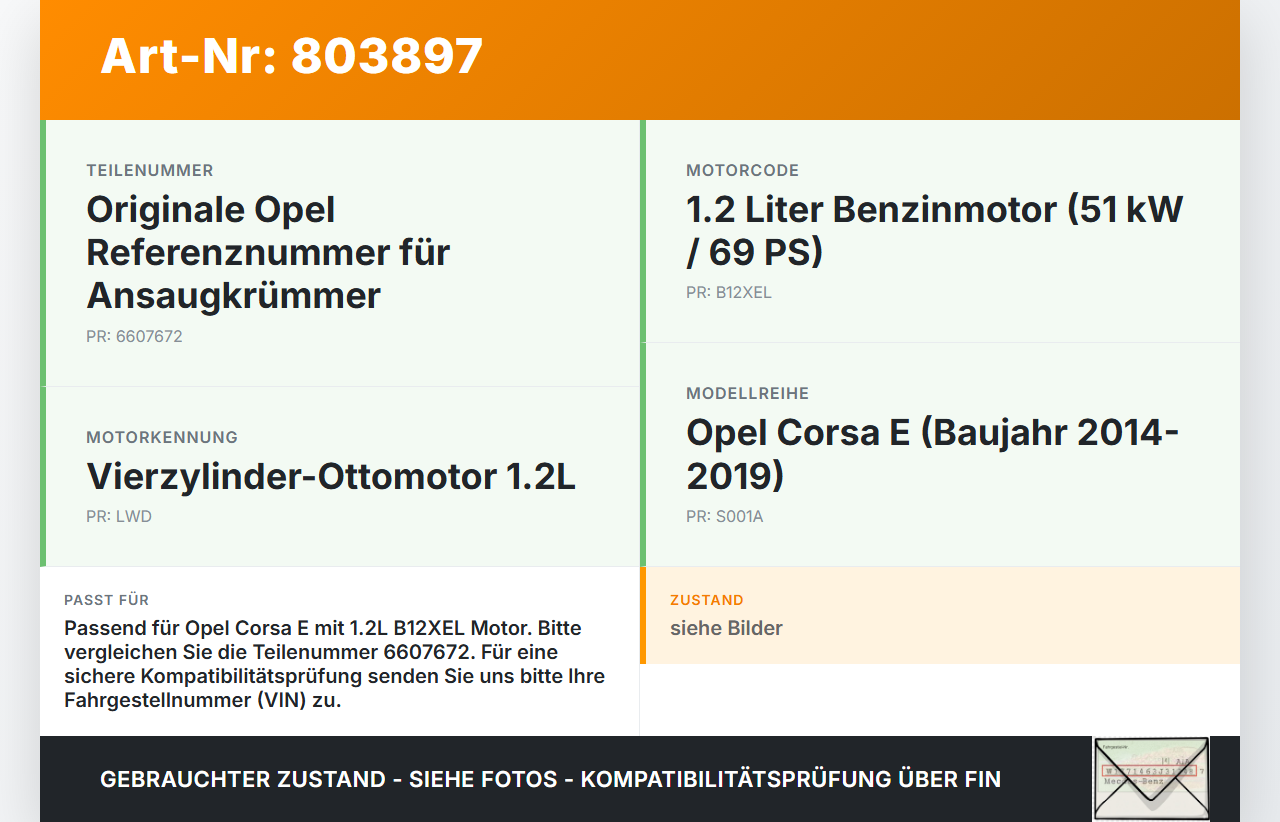 Opel Corsa E 14-19 1,2 51KW B12XEL Ansaugbrücke Ansaugkrümmer Opel Corsa E 14-19 16.05.2018 6607672 gebraucht Vorschau 3