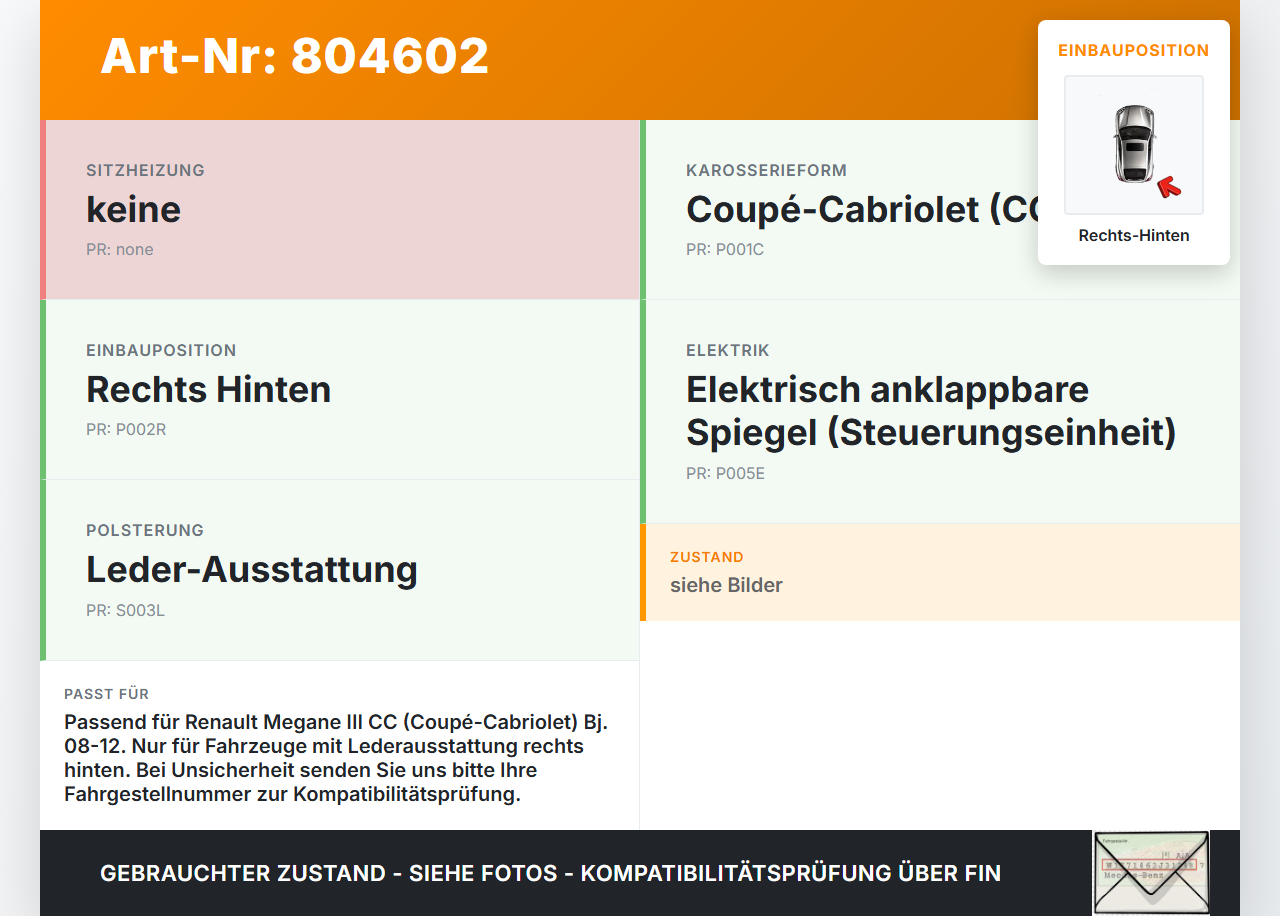 Renault Megane III CC 08-12 Cabriolet Seitenverkleidung Wandpappe Rechts Hinten Renault Megane III CC 08-12... Vorschau 3