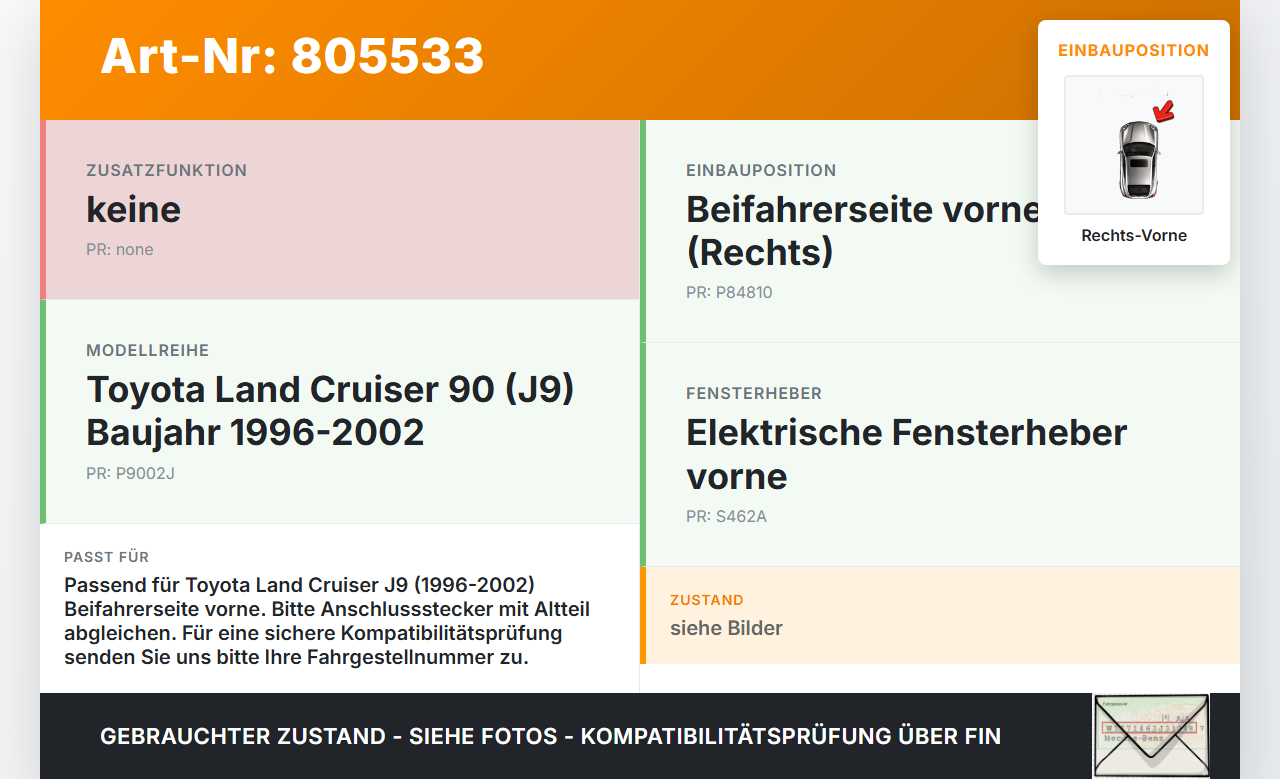 Toyota Land Cruiser 90 J9 96-02 3T Fensterheberschalter Schalter Rechts Vorne Toyota Land Cruiser 90 J9 96-02... Vorschau 3