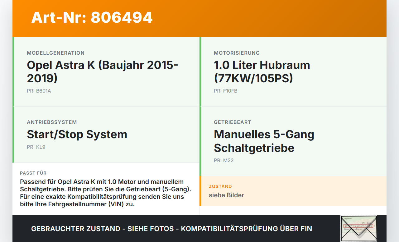 Opel Astra K 15-19 1,0 77KW Schaltzug Schaltseilzug Schaltseil Opel Astra K 15-19 27.11.2018 gebraucht Vorschau 3