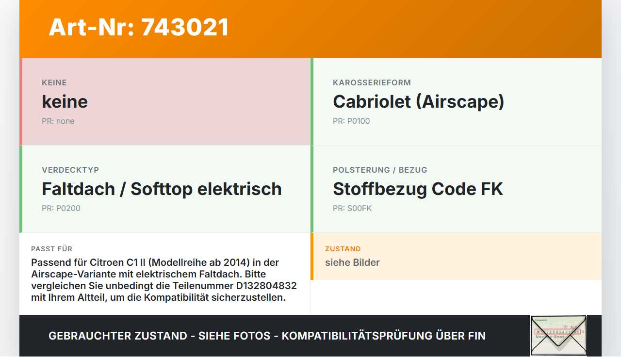 Citroen C1 II 14-18 Verdeck Faltdack Citroen C1 II 14-18 17.04.2015 D132804832 gebraucht Vorschau 3