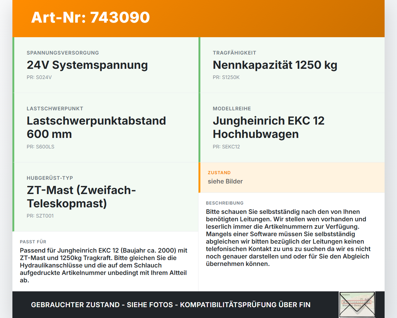 Jungheinrich EKC 12 Hochhubwagen BJ00 Hydraulik Schlauch Leitung 01 Jungheinrich EKC 12 Hochhubwagen BJ00... Vorschau 3