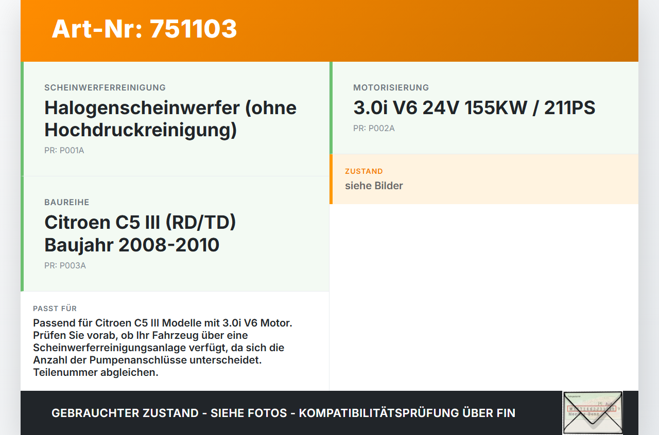 Citroen C5 RD TD 08-10 3,0i 155KW Waschwasserbehälter Wasserbehälter Citroen C5 RD TD 08-10 08.08.2008 9683486480... Vorschau 3