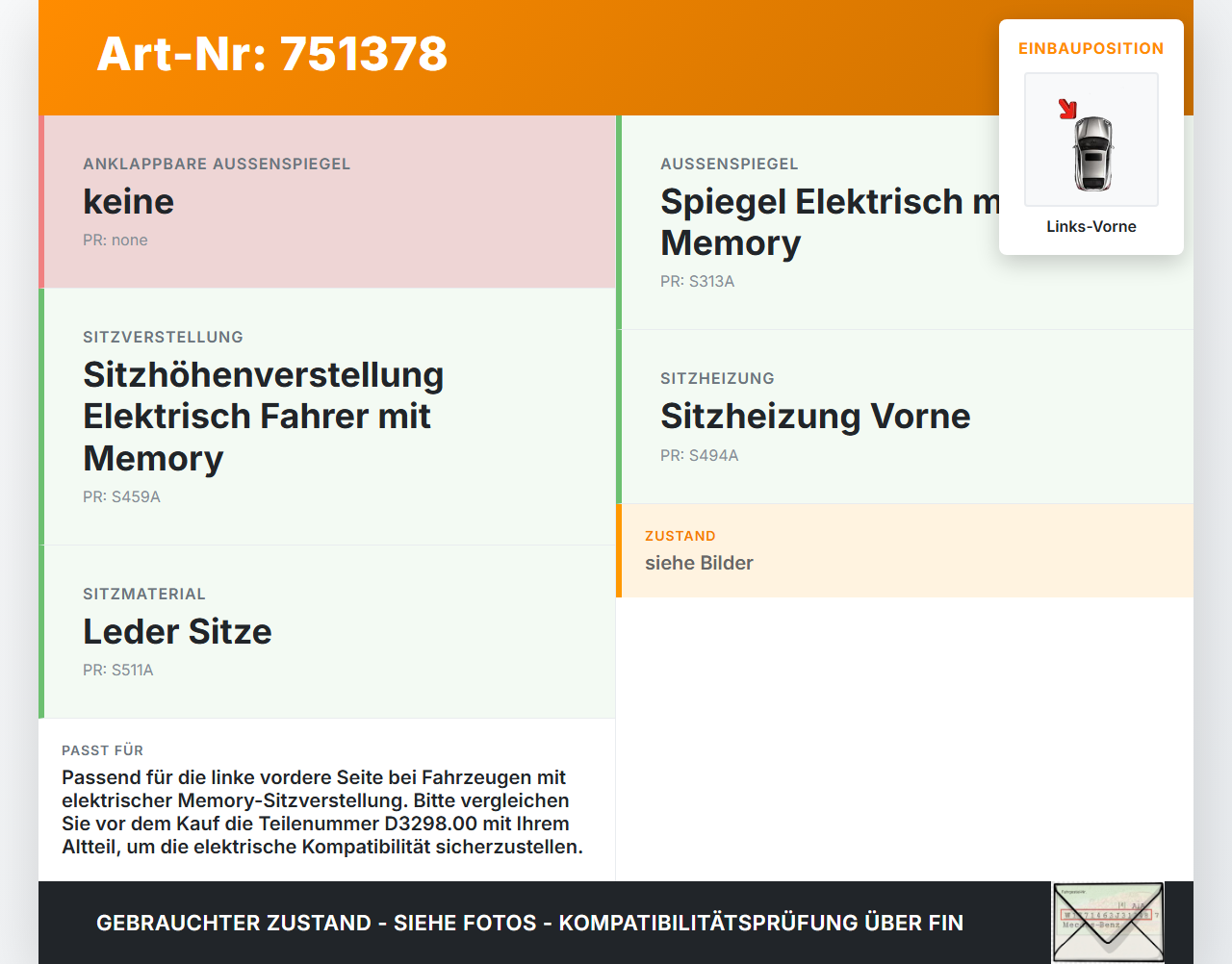 Citroen C5 RD TD 08-10 Stellmotor für Elektrische Sitzverstellung Links Vorne Citroen C5 RD TD 08-10 08.08.2008... Vorschau 3