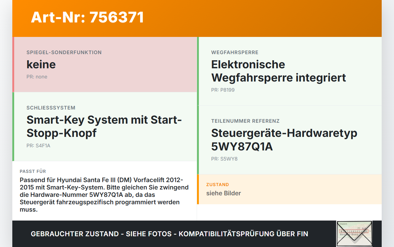 Hyundai Santa Fe III DM 12-15 Steuergerät ECU Modul SG für Smart Key Hyundai Santa Fe III DM 12-15 01.02.2015... Vorschau 3