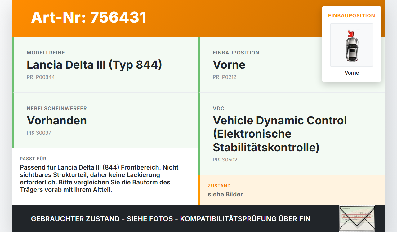 Lancia Delta III 844 08-11 Stoßstangenträger Stoßfängerträger Querträger Vorne Lancia Delta III 844 08-11... Vorschau 3