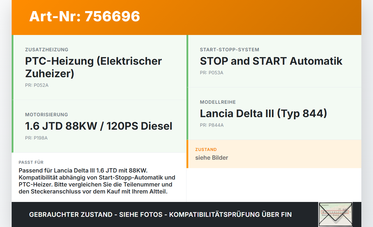 Lancia Delta III 844 08-11 JTD 1,6 88KW Klimakompressor Klima Kompressor Lancia Delta III 844 08-11 27.01.2009... Vorschau 3