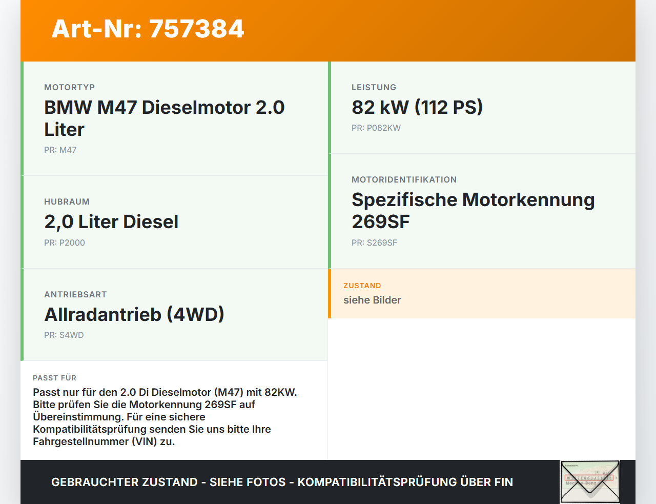 Land Rover Freelander 03-06 2,0 Di 82KW M47 269SF Nockenwelle Einlass Land Rover Freelander 03-06 25.03.2004... Vorschau 3
