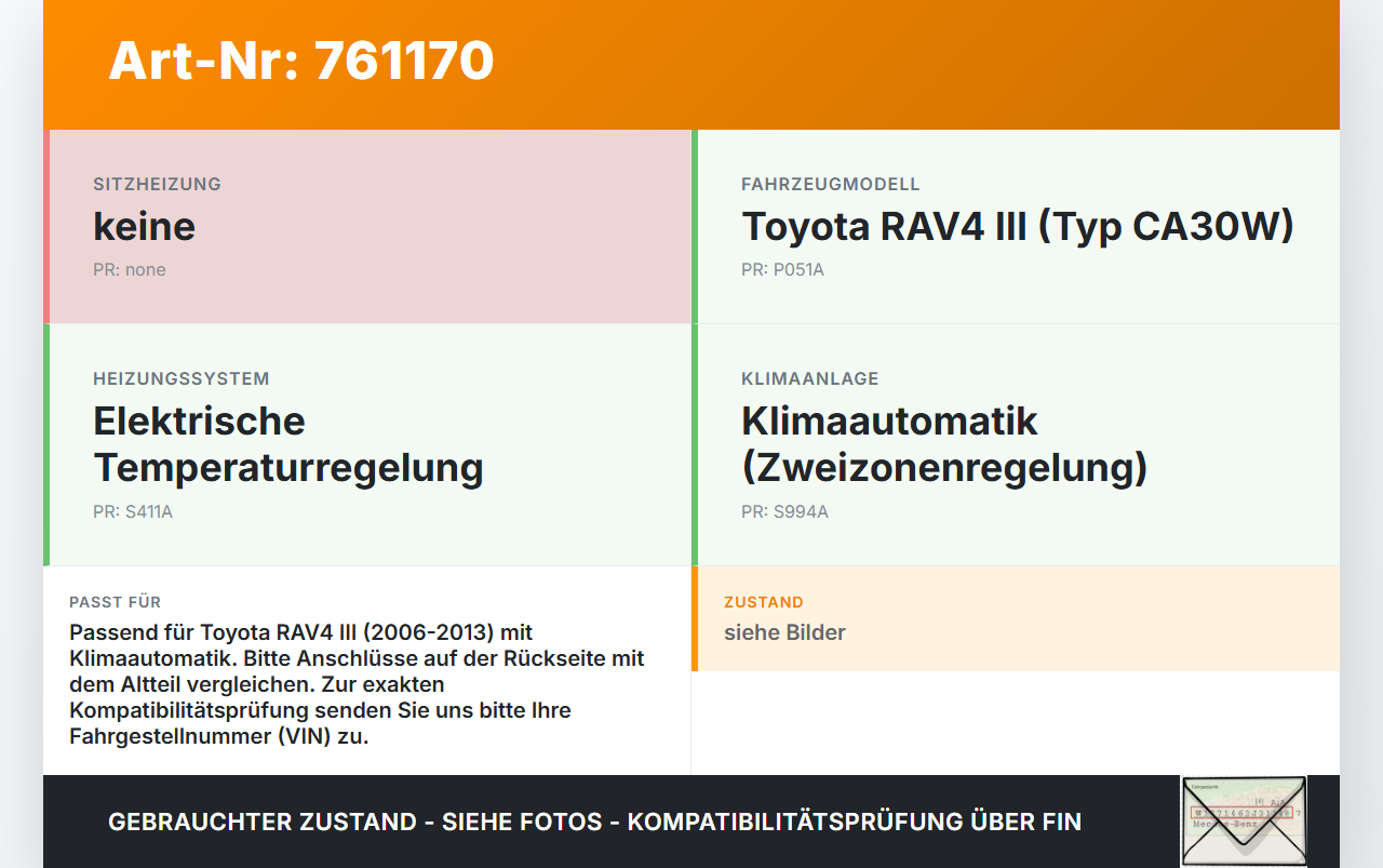 Toyota RAV4 III CA30W 06-13 Bedienteil Bedienelement Heizung Klimabedienteil Toyota RAV4 III CA30W 06-13 29.03.2007... Vorschau 3