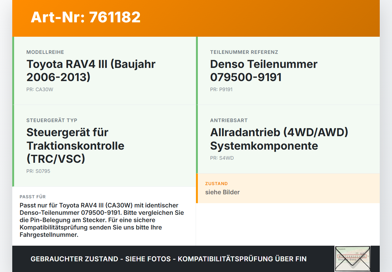 Toyota RAV4 III CA30W 06-13 Steuergerät Traktionskontrolle Toyota RAV4 III CA30W 06-13 29.03.2007 89630-42010... Vorschau 3