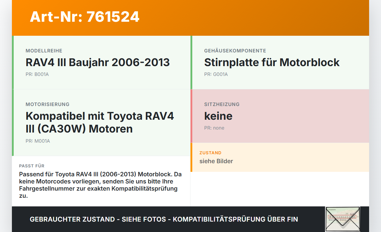 Toyota RAV4 III CA30W 06-13 2,2d 130KW Platte für Motor Stirnplatte Gehäuse Motorblock Toyota RAV4 III CA30W 06-13... Vorschau 3