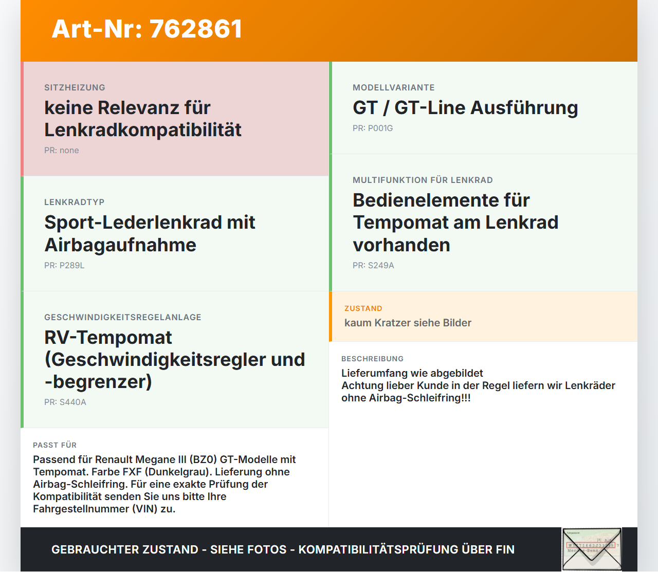 Renault Megane III BZ0 GT 10-12 Lenkrad Airbaglenkrad Renault Megane III BZ0 GT 10-12 27.08.2010 6105228FXF... Vorschau 3