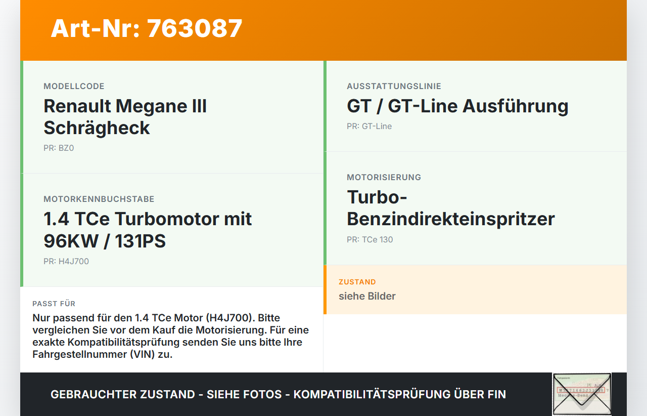 Renault Megane III BZ0 GT 10-12 TCe 1,4 96KW H4J700 Abgaskrümmer Renault Megane III BZ0 GT 10-12 27.08.2010 gebraucht Vorschau 3