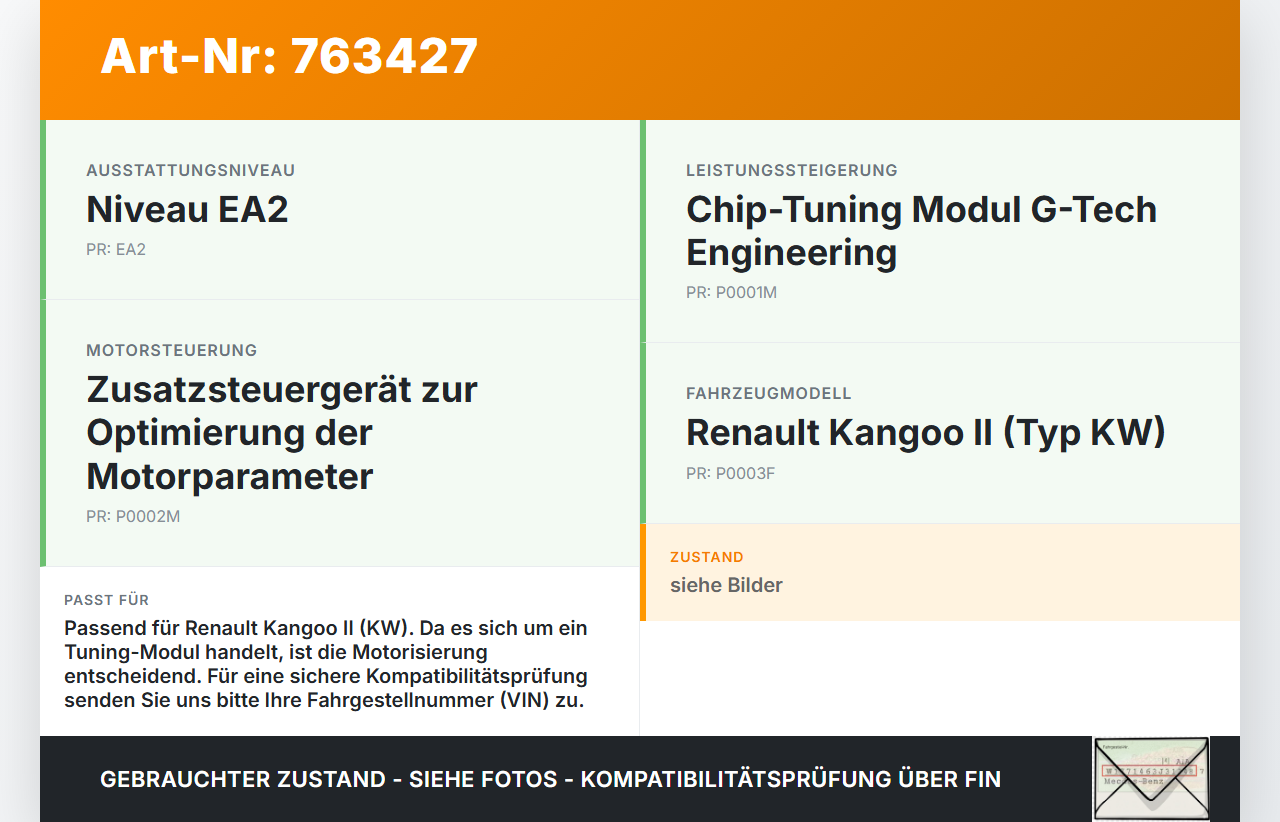 Renault Kangoo II KW 08-13 Steuergerät Chip Tuning Modul G-Tech Engineering GmbH Renault Kangoo II KW 08-13... Vorschau 3