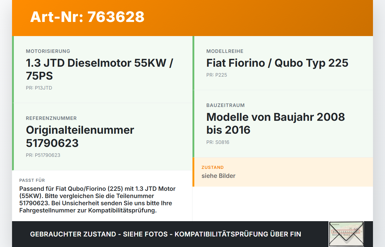 Fiat Qubo Fiorino 225 08-16 JTD 1,3 55KW Ladeluftkühler Kühler Fiat Qubo Fiorino 225 08-16 27.07.2011 51790623... Vorschau 3