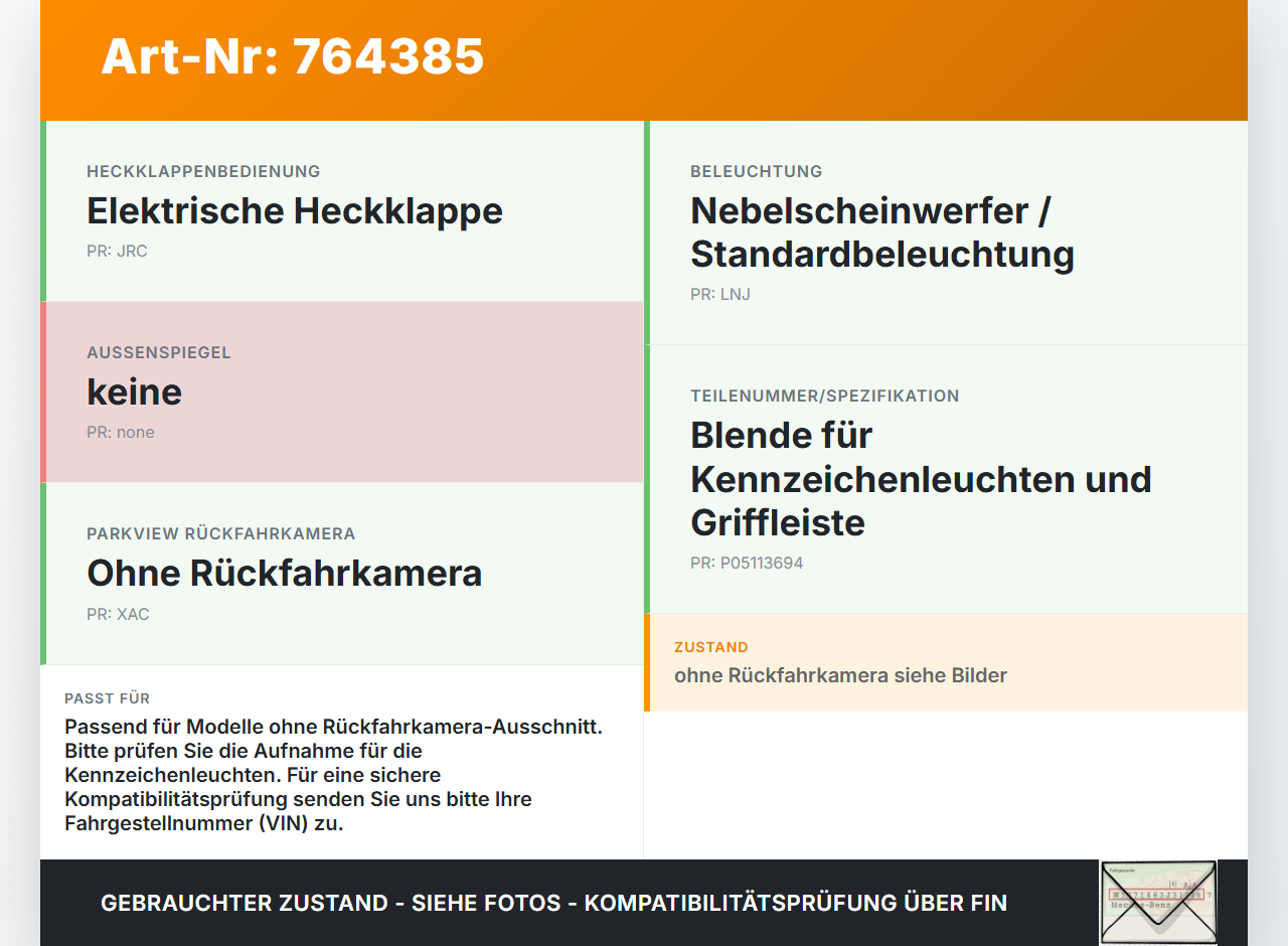 Chrysler Grand Voyager V RT 08-11 Blende Griffleiste für Heckklappe Kennzeichenleuchten Chrysler Grand Voyager V RT... Vorschau 3