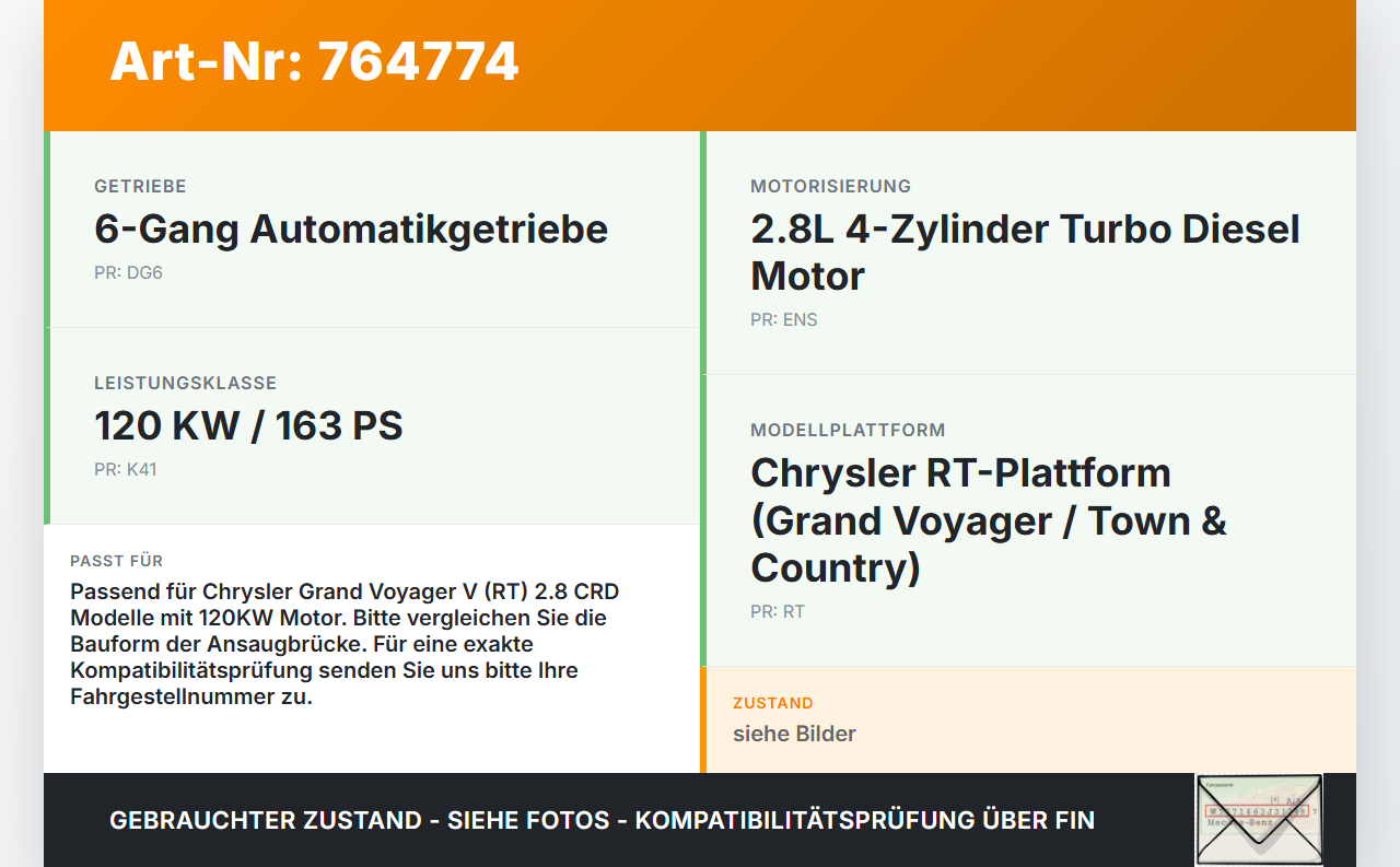 Chrysler Grand Voyager V RT 08-11 CRD 2,8 120KW ENS Ansaugbrücke Ansaugkrümmer Chrysler Grand Voyager V RT 08-11... Vorschau 3
