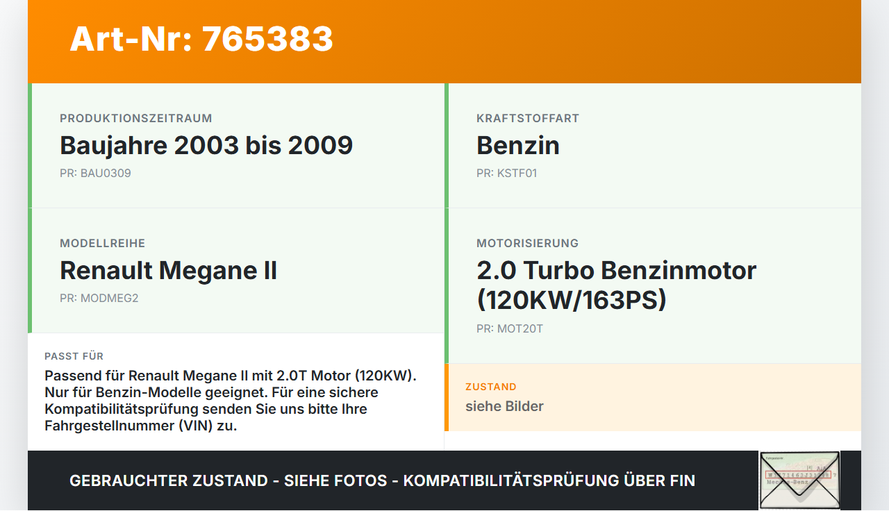 Renault Megane II 03-09 2,0T 120KW Kraftstoffpumpe Kraftstoff Förderpumpe Renault Megane II 03-09 01.01.2004 gebraucht Vorschau 3