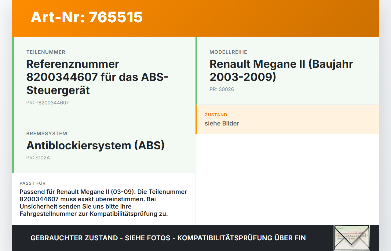 Renault Megane II 03-09 ABS Steuergerät Aggregat Hydraulikblock Renault Megane II 03-09 01.01.2004 8200344607... Vorschau 3