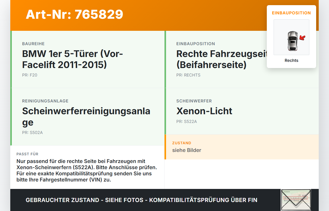 BMW 1er 114d F20 11-15 1,4d 70KW LED Leuchtmittel für Scheinwerfer Rechts BMW 1er 114d F20 11-15 21.04.2015 gebraucht Vorschau 3