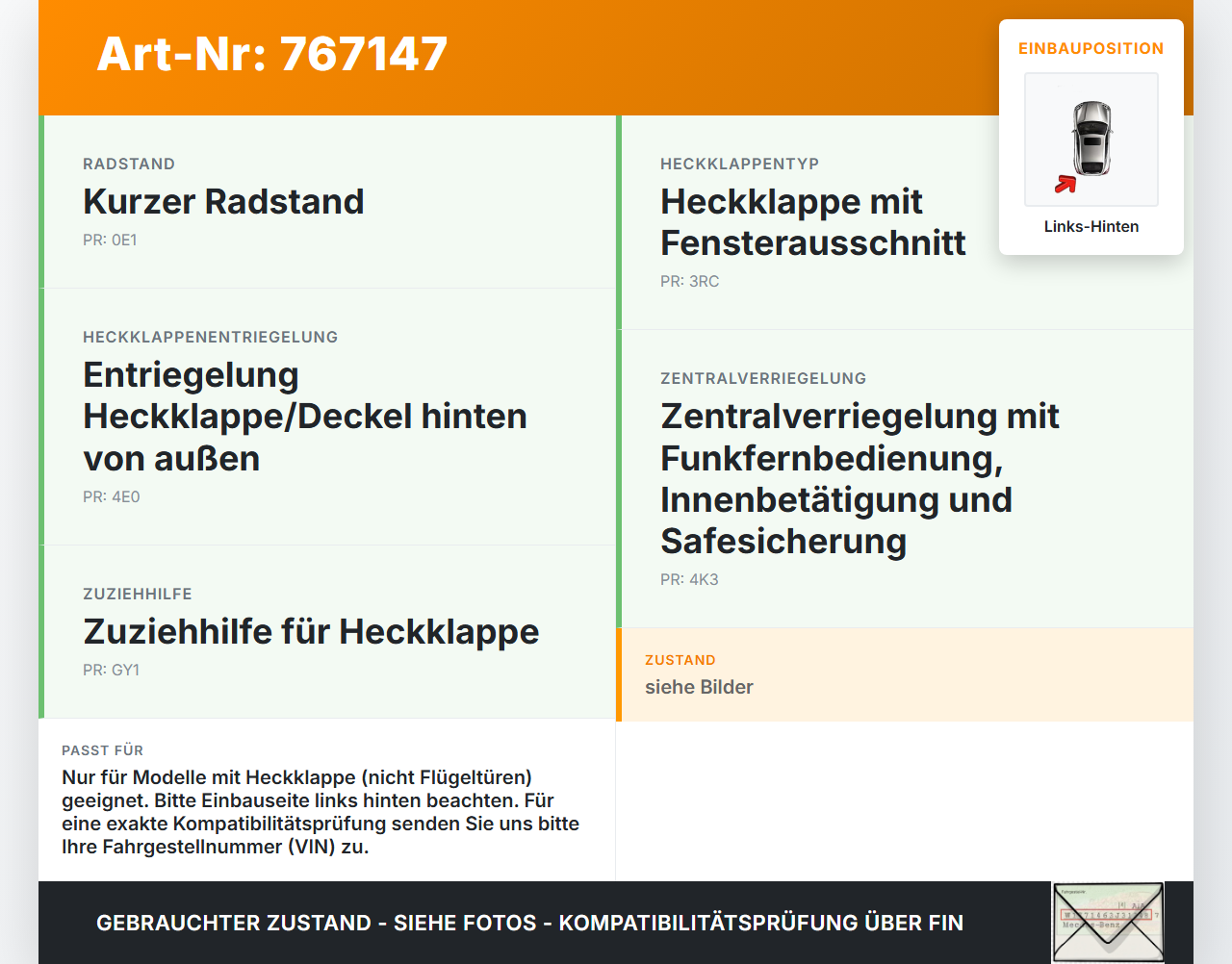 VW T5 7H 03-09 Kasten Schloss f. Heckklappe Heckklappenschloss Verriegelung Links Hinten VW T5 7H 03-09 13.07.2006... Vorschau 3