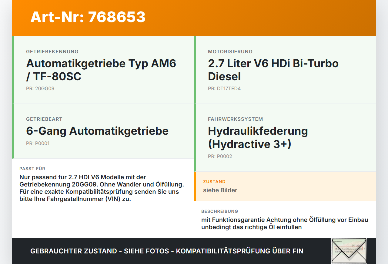 Citroen C6 05-11 HDI 2,7 150KW GG09E Automatikgetriebe Getriebe ohne Wandler 20GG09 Citroen C6 05-11 01.01.2006... Vorschau 3
