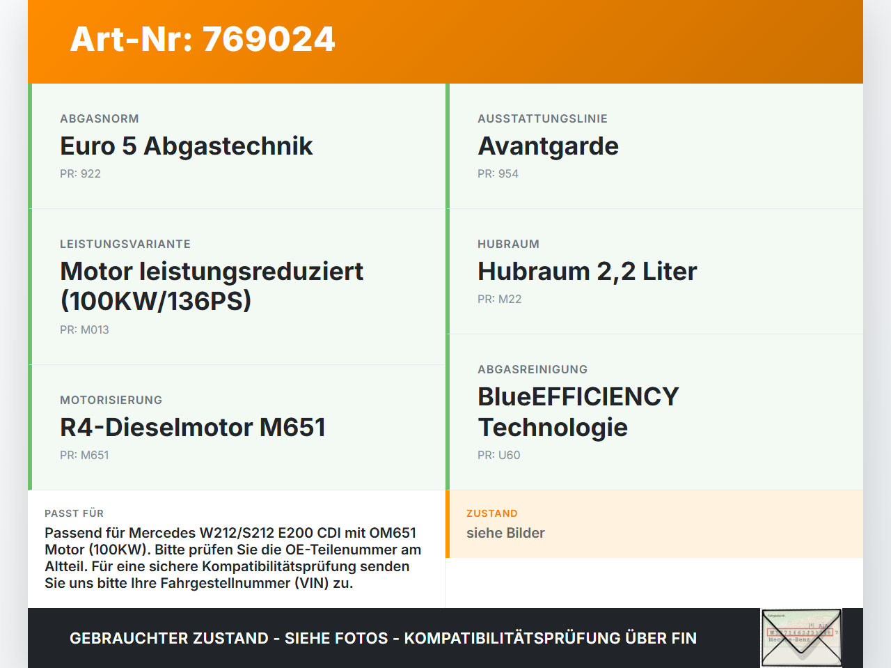 Mercedes W212 S212 E200 09-13 CDI  2,2 100KW Abgaskühlung Wärmetauscher Mercedes W212 S212 E200 09-13 13.09.2011... Vorschau 3