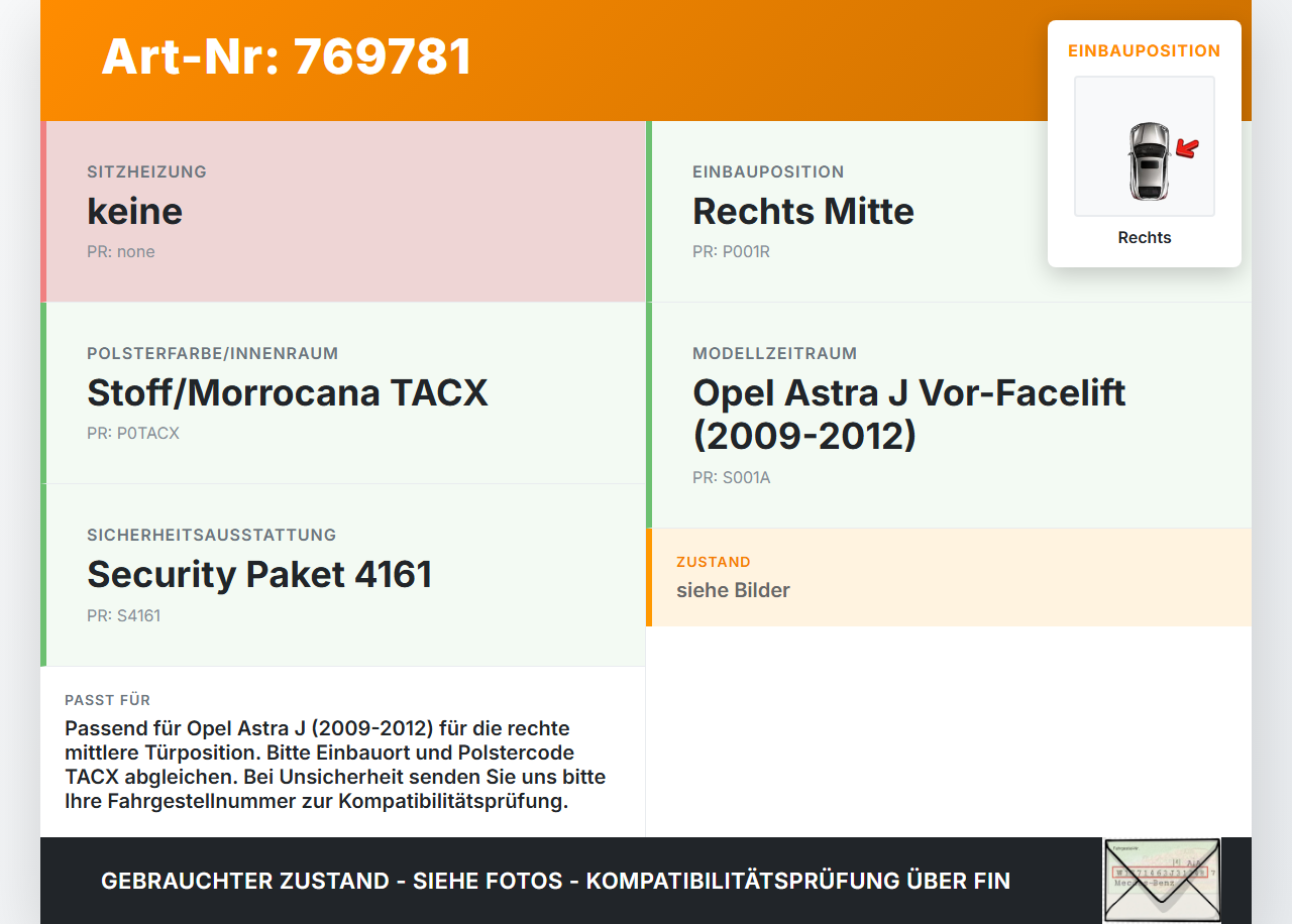 Opel Astra J 09-12 Kontaktschalter Schalter für Tür Rechts Mitte Opel Astra J 09-12 15.03.2011 gebraucht Vorschau 3