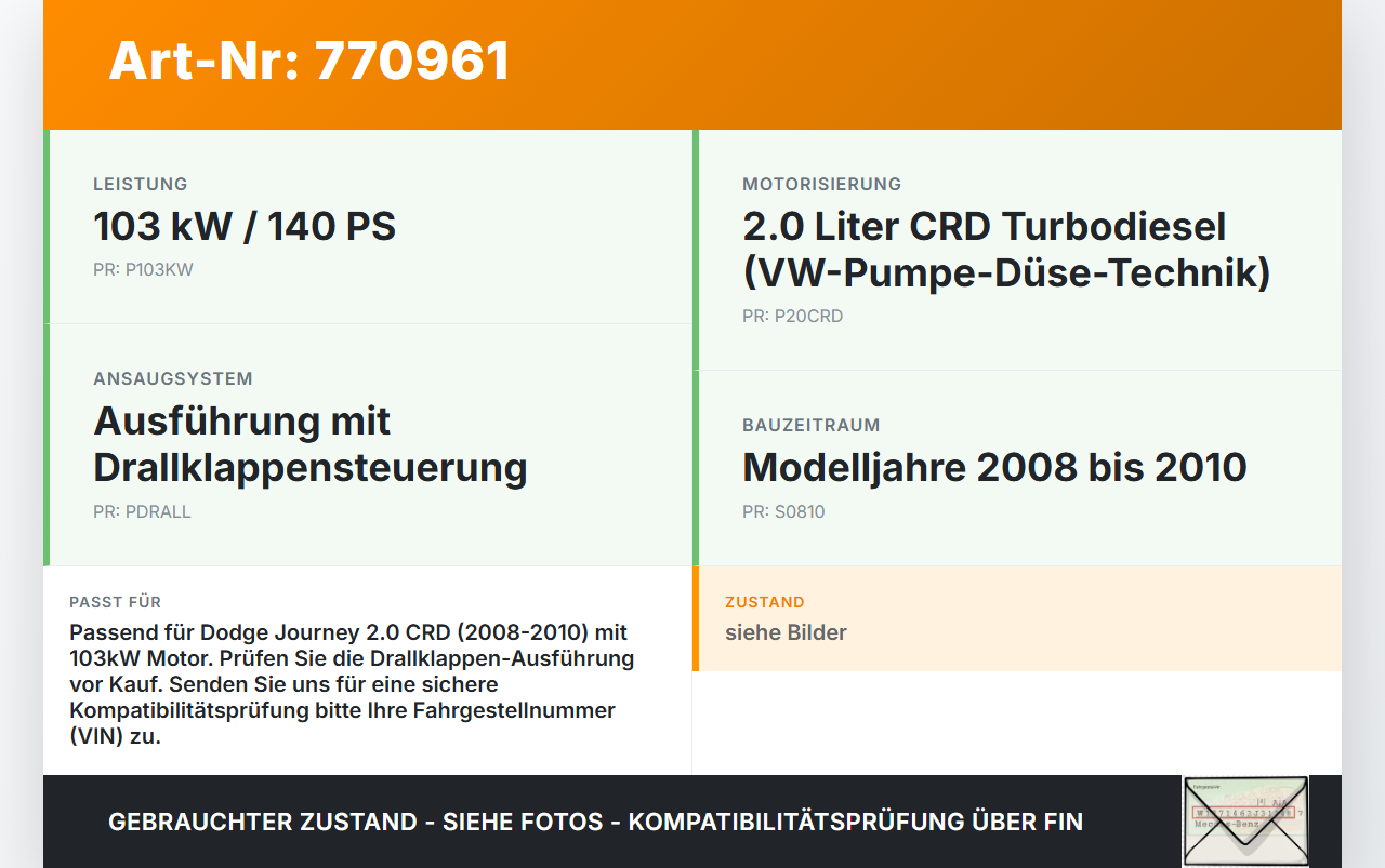 Dodge Journey 08-10 CRD 2,0 103KW ECE Ansaugbrücke Ansaugkrümmer Drallklappen Dodge Journey 08-10 26.02.2009... Vorschau 3