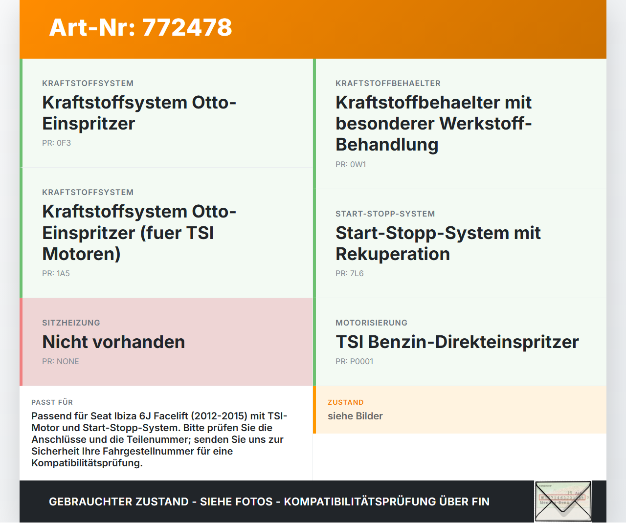 Seat Ibiza 6J 12-15 TSI 1,2 77KW Kraftstoffpumpe Kraftstoff Förderpumpe Tankgeber Seat Ibiza 6J 12-15 25.03.2014... Vorschau 3