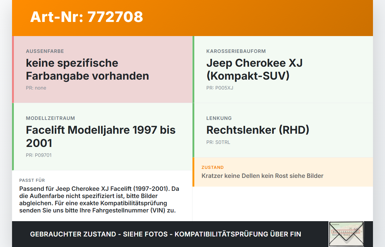 Jeep Cherokee I XJ 97-01 Hardtop Jeep Cherokee I XJ 97-01 01.02.1997 - gebraucht Vorschau 3