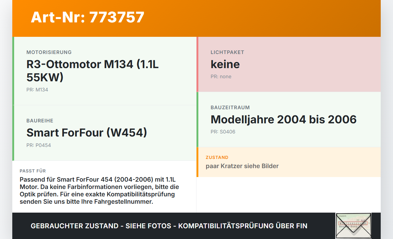 Smart ForFour 454 04-06 1,1 55KW Wischerabdeckung Blende Verkleidung Motorhaube Smart ForFour 454 04-06 08.12.2004... Vorschau 3