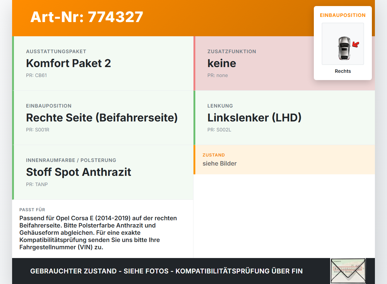 Opel Corsa E 14-19 Luftdusche Luftdüse Rechts Opel Corsa E 14-19 18.10.2016 gebraucht Vorschau 3
