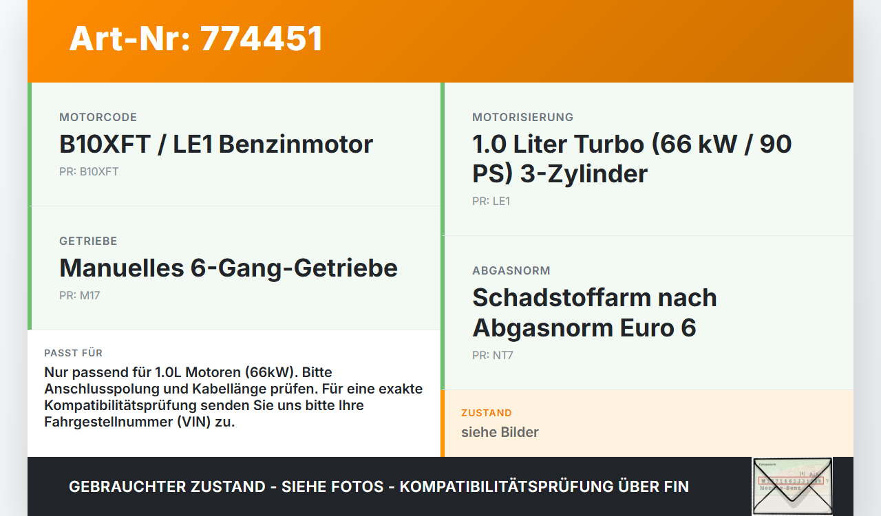 Opel Corsa E 14-19 1,0 66KW Lambdasonde Opel Corsa E 14-19 18.10.2016 gebraucht Vorschau 3