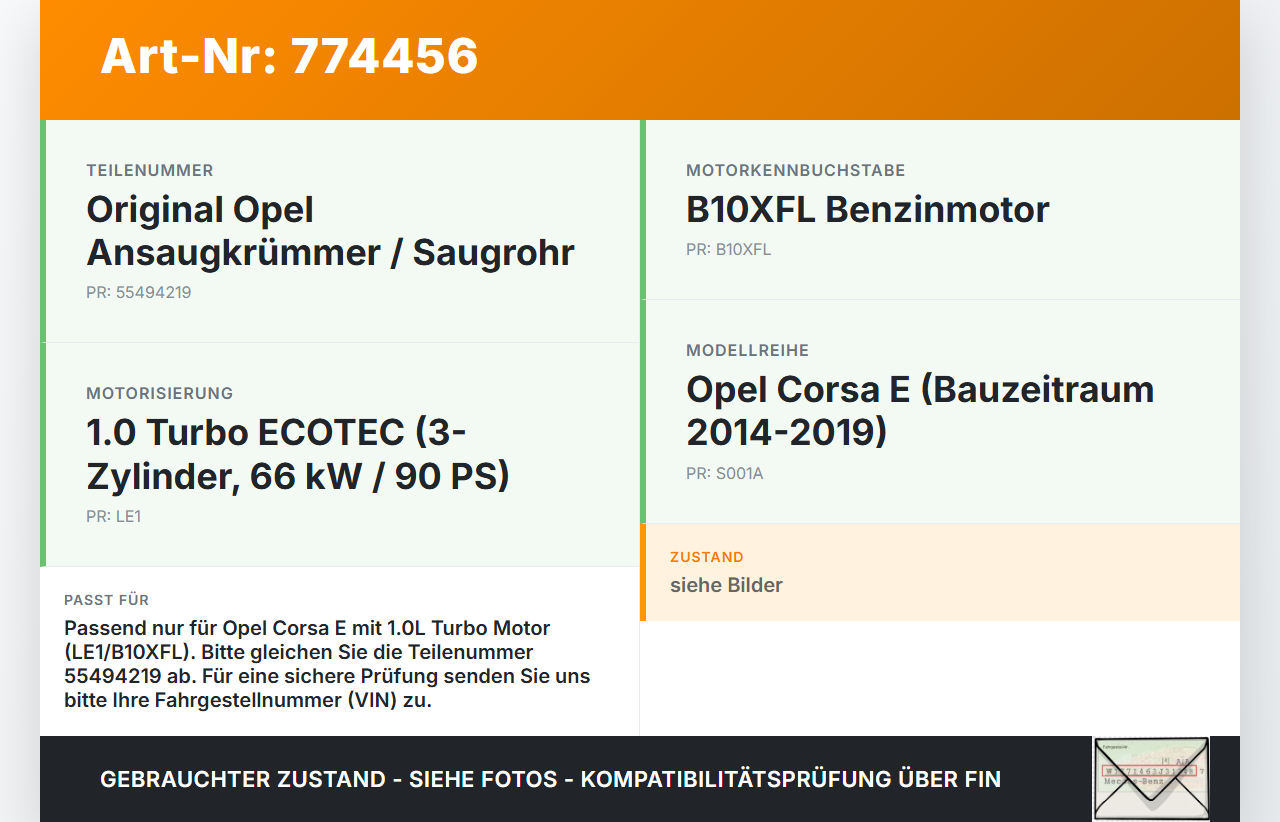 Opel Corsa E 14-19 1,0 66KW LE1 B10XFL Ansaugbrücke Ansaugkrümmer Opel Corsa E 14-19 18.10.2016 55494219 LM444-03... Vorschau 3