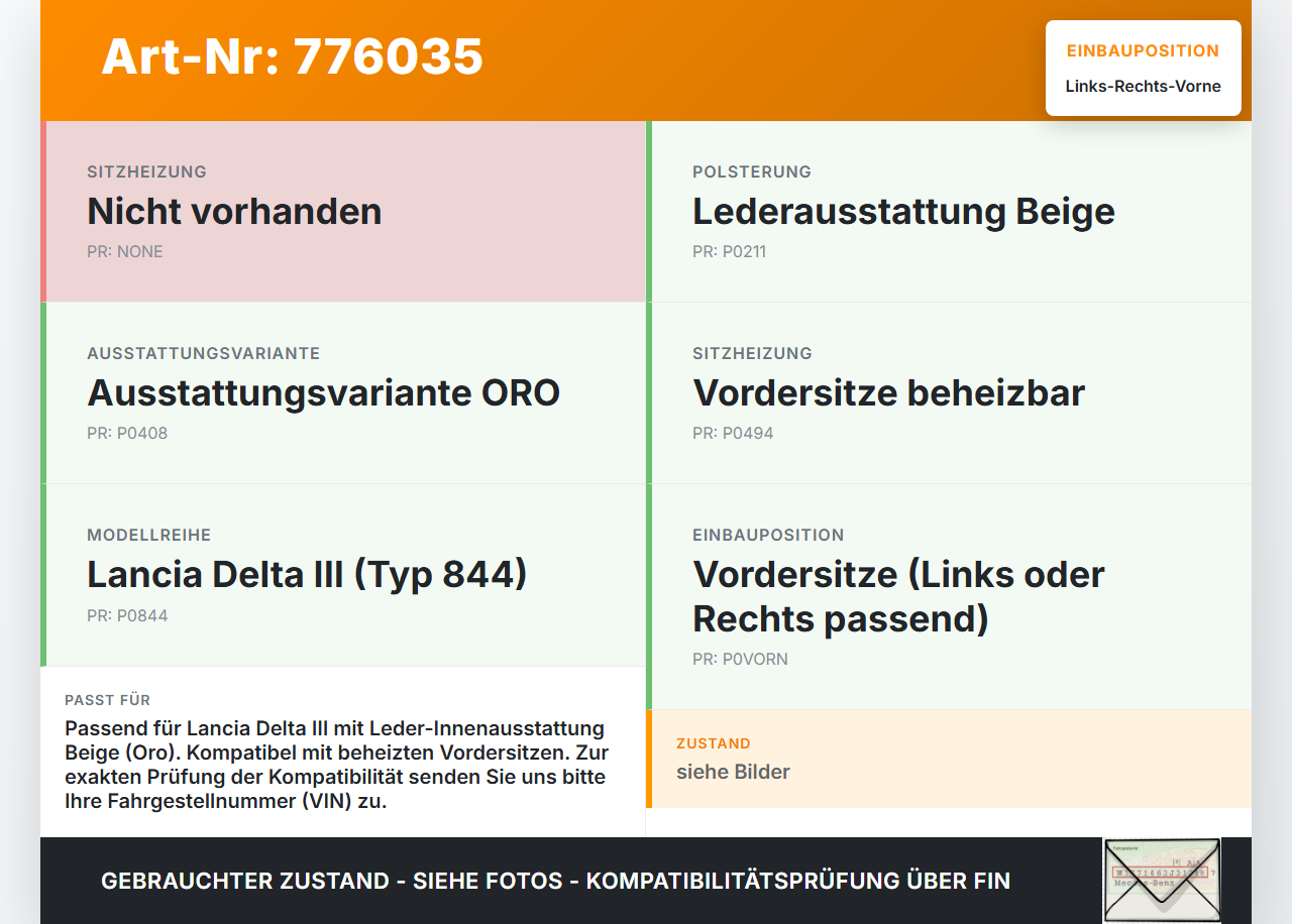 Lancia Delta III 844 08-11 Kopfstütze für Beifahrer Sitz Rechts oder Links Vorne Lancia Delta III 844 08-11... Vorschau 3