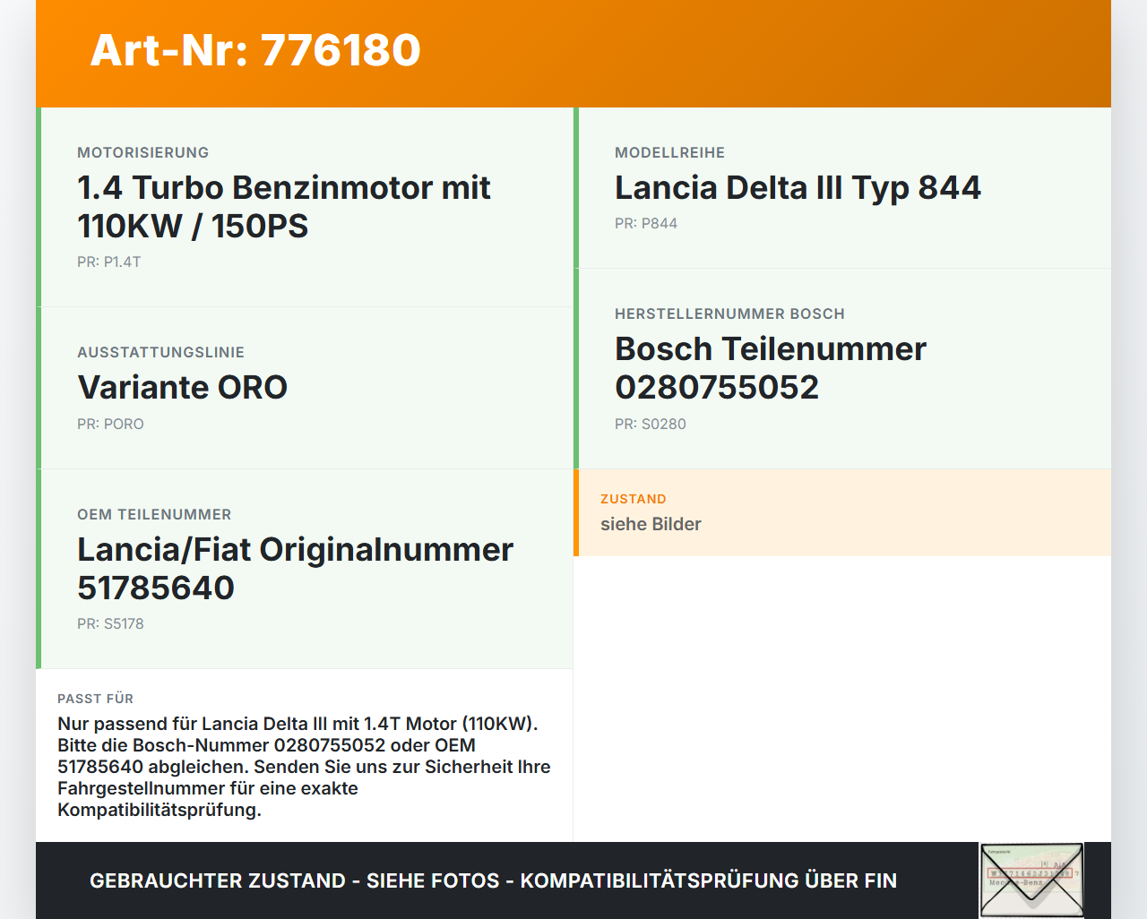 Lancia Delta III 844 08-11 1,4T 110KW Gaswertgeber Gaspedal Lancia Delta III 844 08-11 08.05.2008 517856400... Vorschau 3