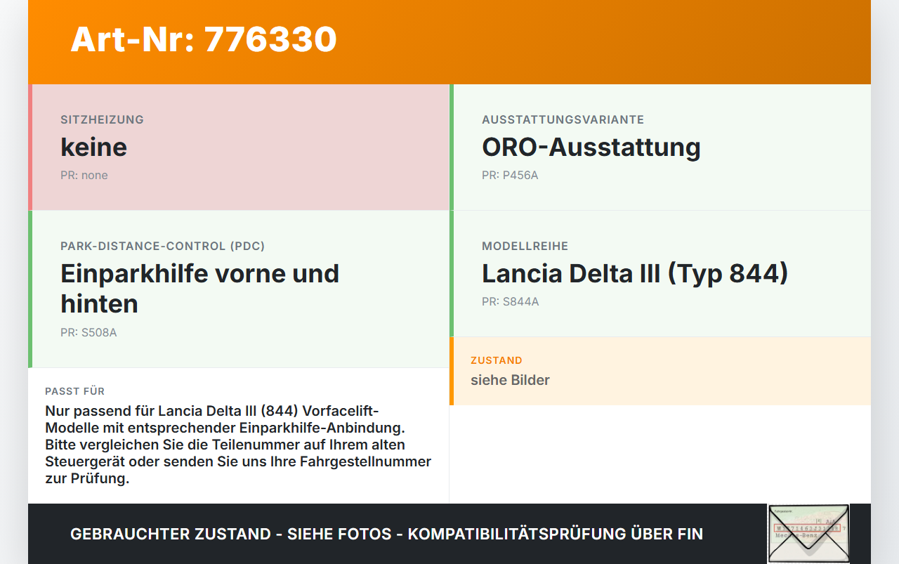 Lancia Delta III 844 08-11 Steuergerät ECU SG Einparkhilfe PDC Modul Lancia Delta III 844 08-11 08.05.2008 51809060... Vorschau 3