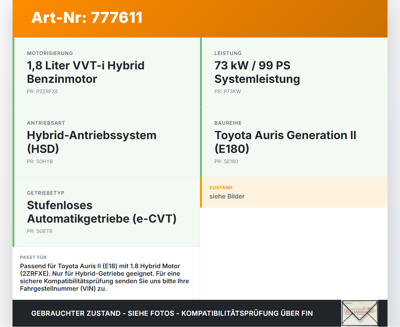 Toyota Auris II E18 12-15 Benzin/1,8 Hybrid 73KW 2ZRFXE Ölpumpe für Getriebe Toyota Auris II E18 12-15 31.07.2013... Vorschau 3