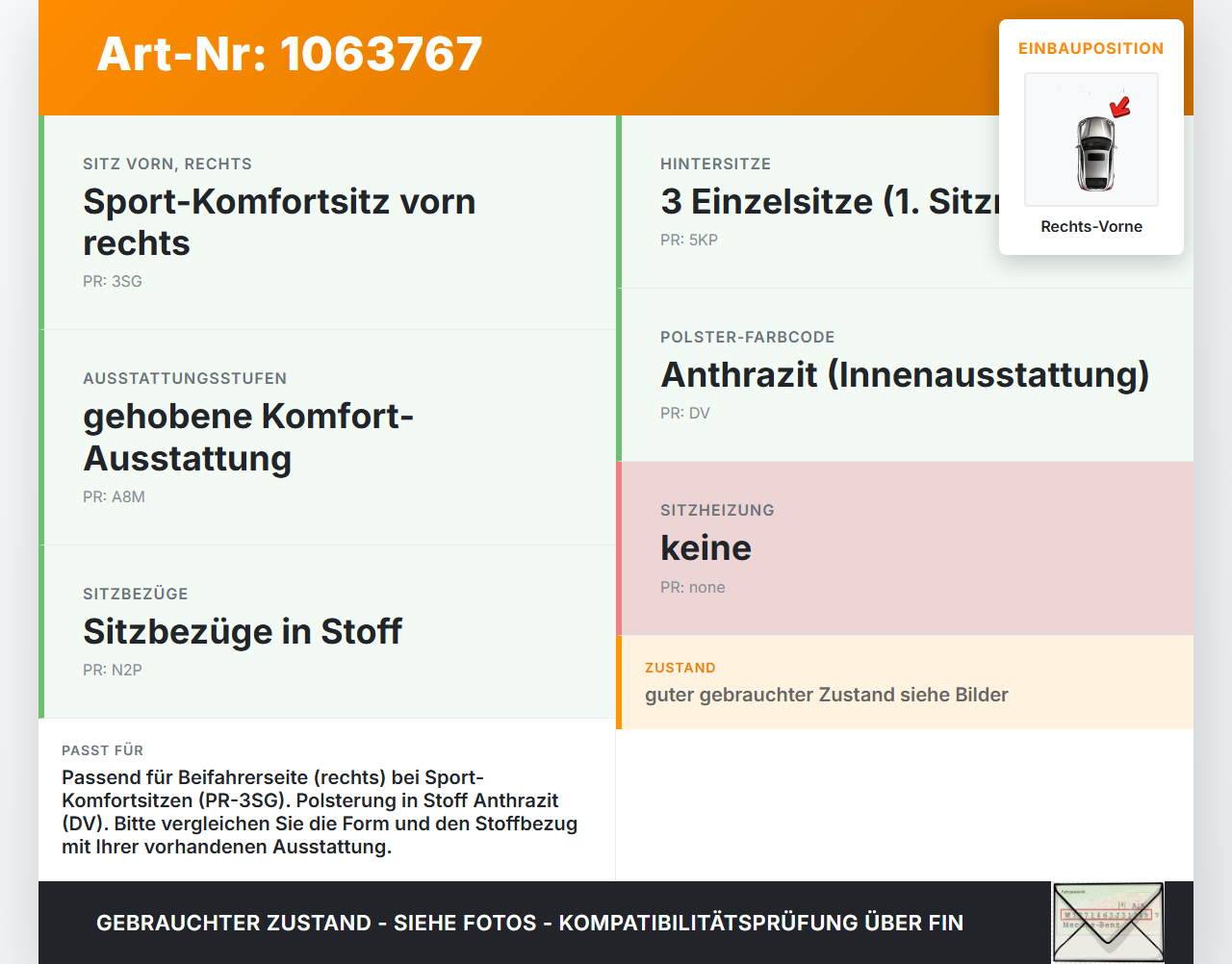 VW Touran 1T 06-10 Kopfstütze Beifahrersitz Rechts Vorne VW Touran 1T 06-10 06.08.2007 gebraucht Vorschau 3