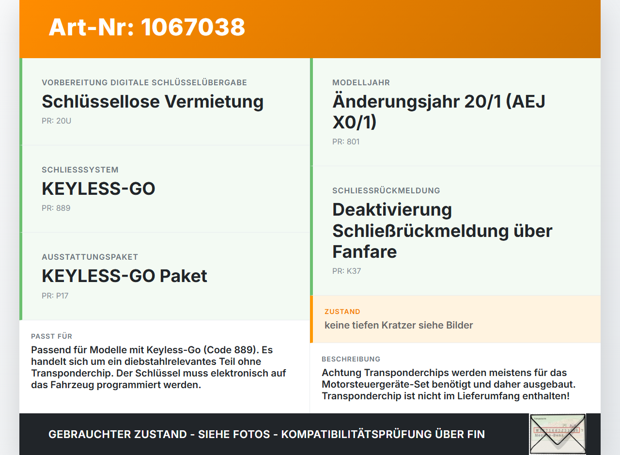 Mercedes W177 A250E 18-22 Fernbedienung Funk Funkschlüssel Mercedes W177 A250E 18-22 26.03.2021 A1779056804 gebraucht Vorschau 3