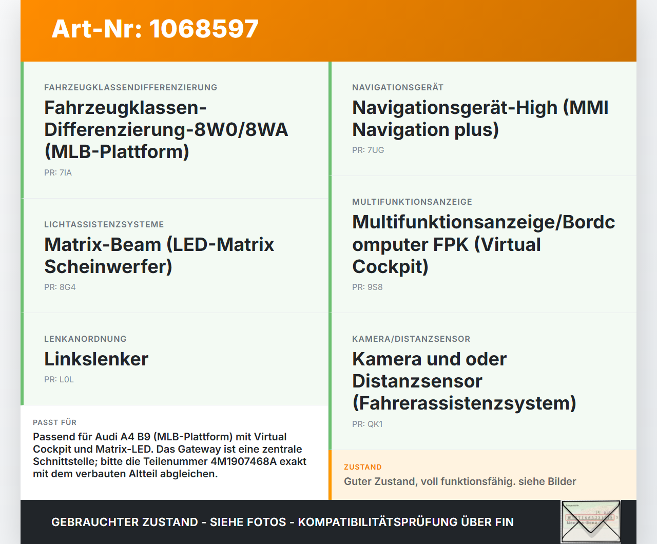 Audi A4 8W B9 19-24 Gateway Steuergerät Diagnose Interface MLB Audi A4 8W B9 19-24 18.12.2015 4M1907468A... Vorschau 3