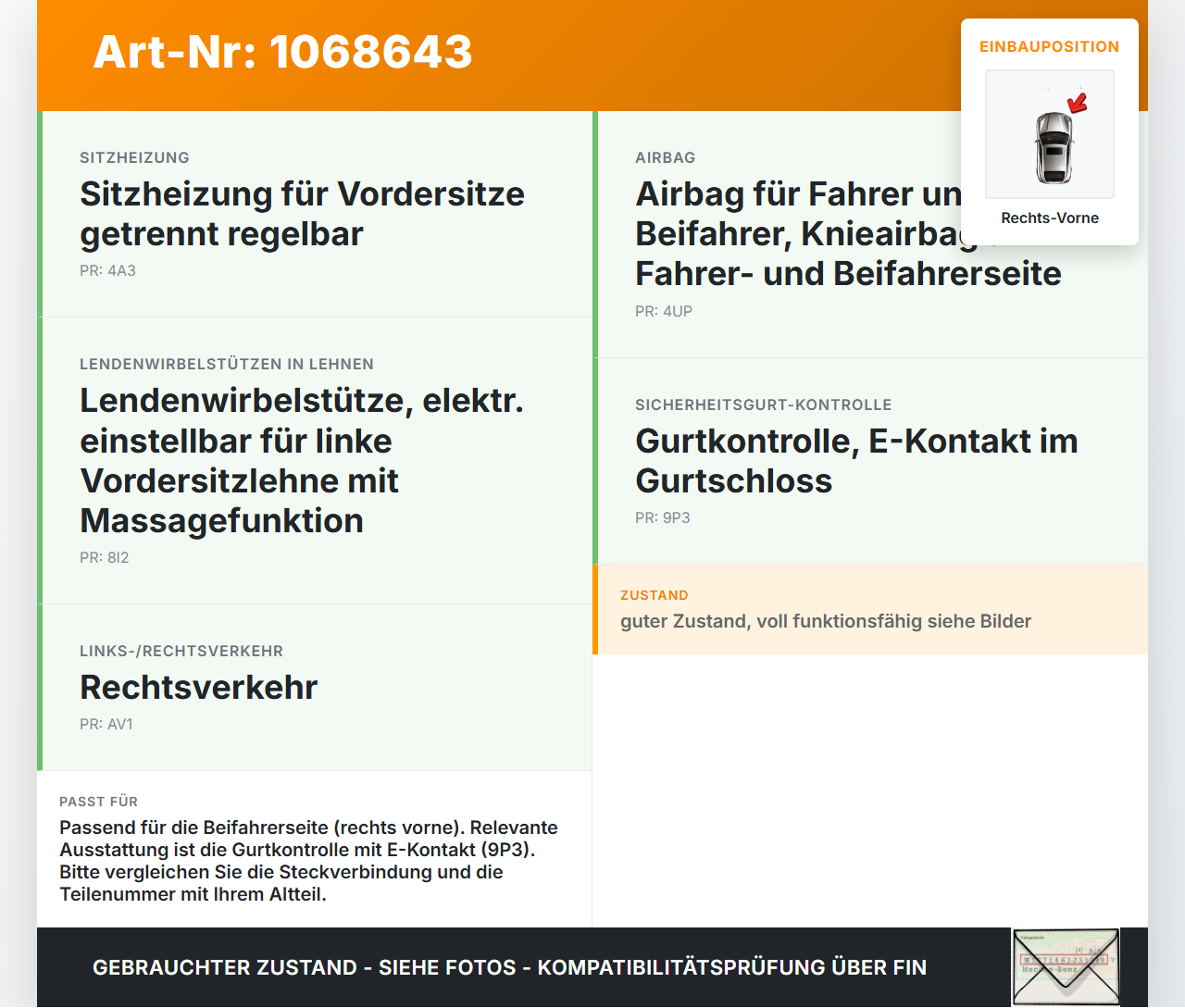 VW Golf VII 7 5G 17-20 5T Gurtschloss Rechts Vorne VW Golf VII 7 5G 17-20 22.11.2019 5G4857756E gebraucht Vorschau 3