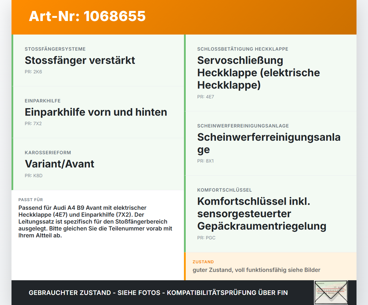 Audi A4 8W B9 19-24 Kabelbaum Innen Sonstiges Audi A4 8W B9 19-24 18.12.2015 8W9971104K gebraucht Vorschau 3
