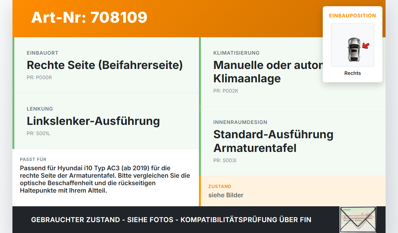 Hyundai I10 III Luftdusche Luftdüse Rechts Hyundai I10 III 12.11.2020 gebraucht Vorschau 3